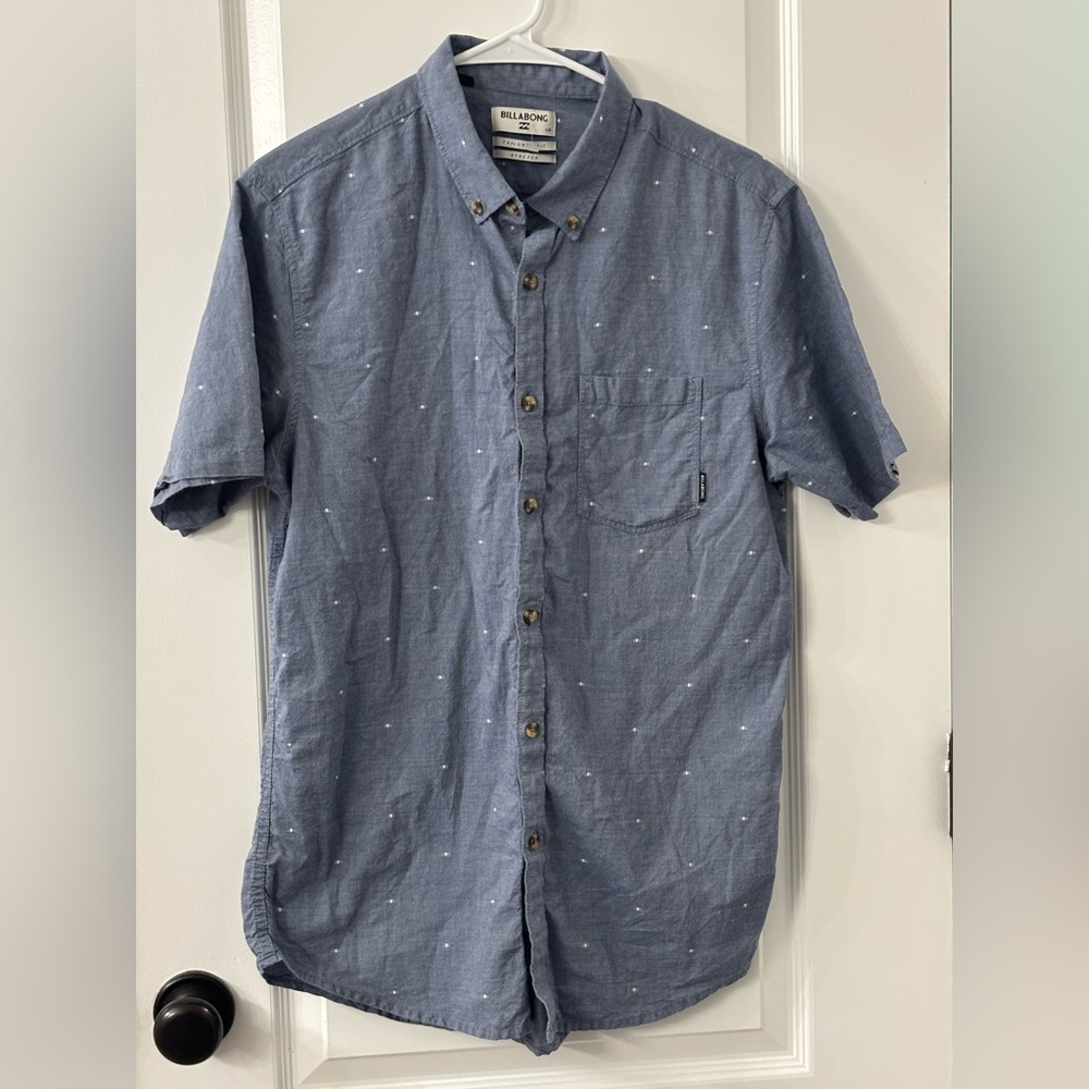 Billabong Blue Patterned Casual Shirt - Picture 2 of 5